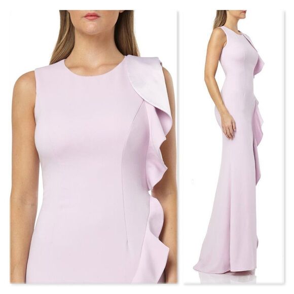 Carmen Marc Valvo Infusion Ruffle Gown sz 14 - Picture 2 of 14